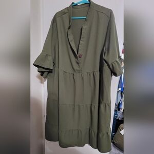 Olive Green Mini Dress